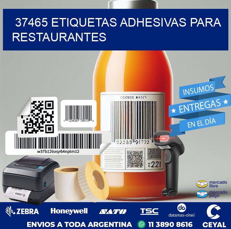 37465 ETIQUETAS ADHESIVAS PARA RESTAURANTES