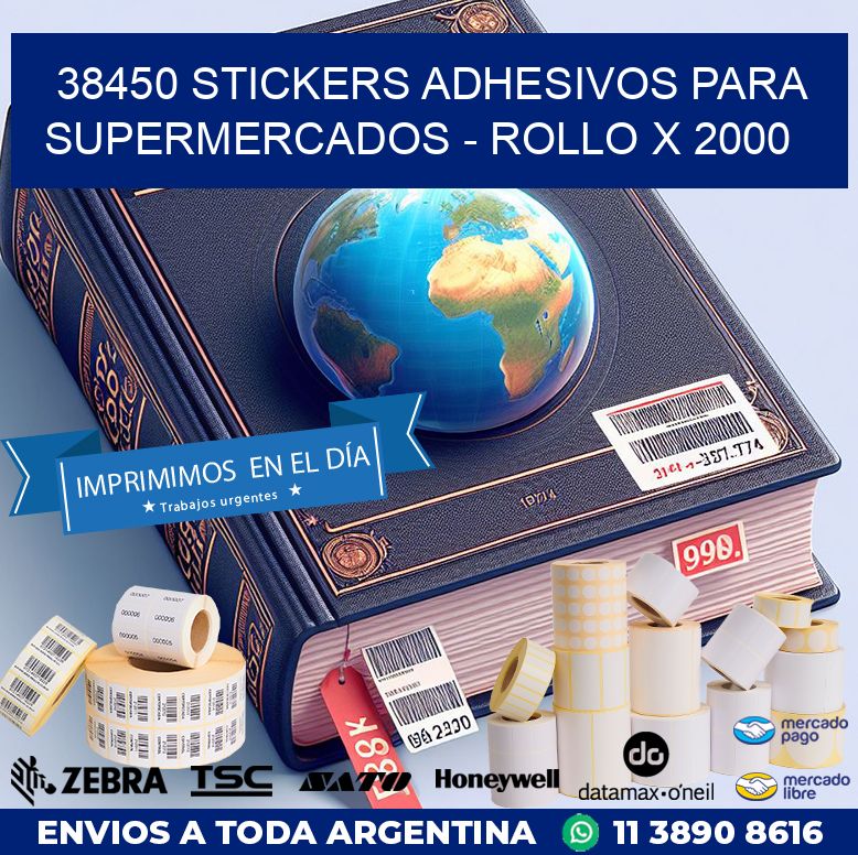 38450 STICKERS ADHESIVOS PARA SUPERMERCADOS - ROLLO X 2000