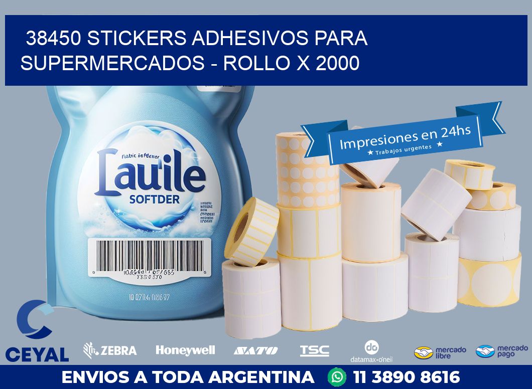 38450 STICKERS ADHESIVOS PARA SUPERMERCADOS - ROLLO X 2000