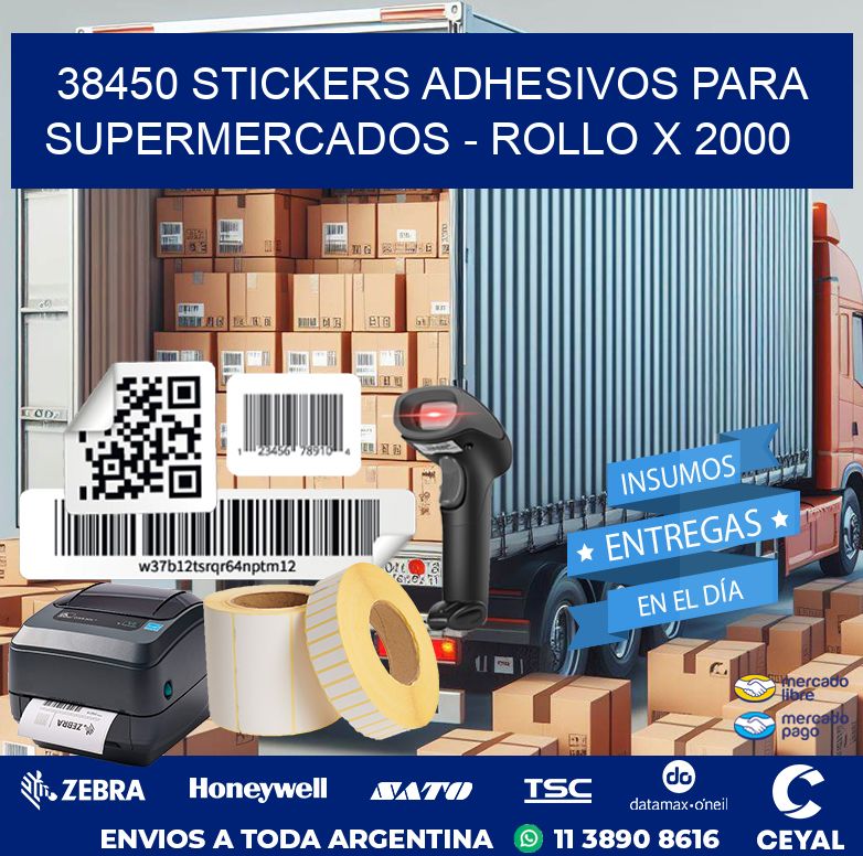38450 STICKERS ADHESIVOS PARA SUPERMERCADOS - ROLLO X 2000