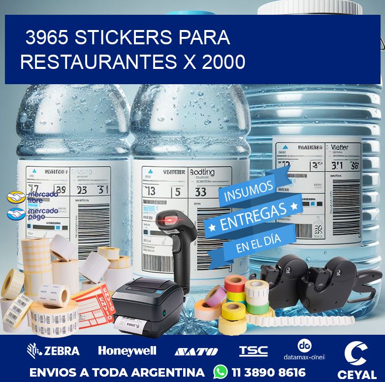 3965 STICKERS PARA RESTAURANTES X 2000