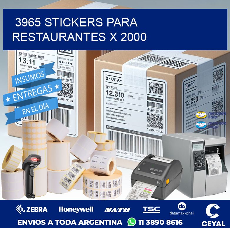 3965 STICKERS PARA RESTAURANTES X 2000