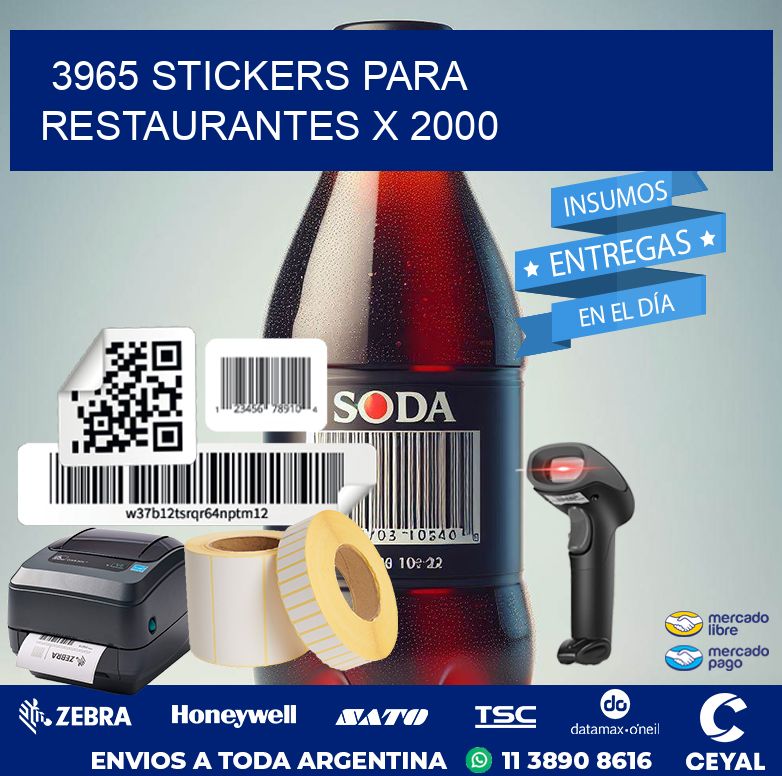 3965 STICKERS PARA RESTAURANTES X 2000