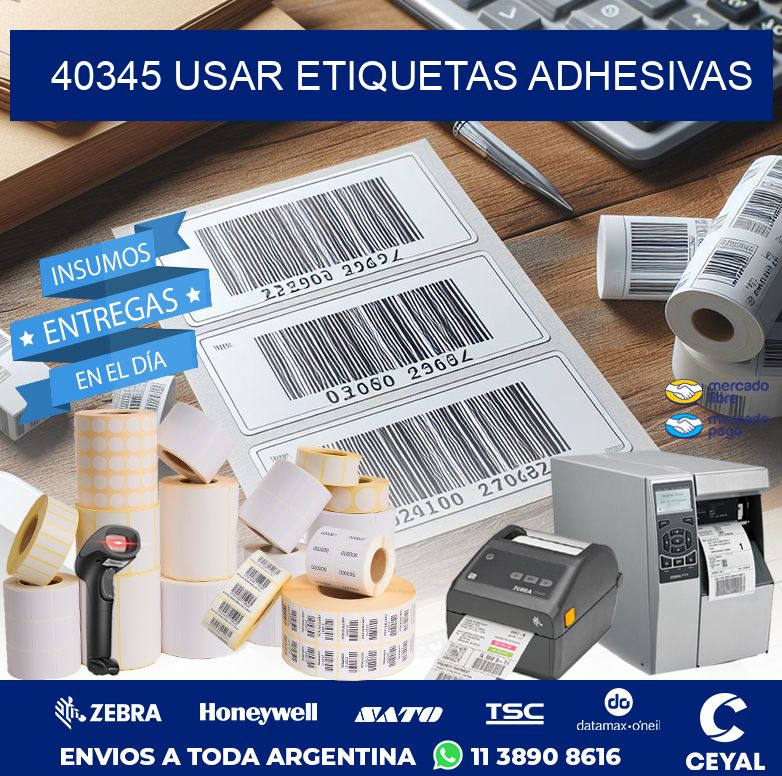 40345 USAR ETIQUETAS ADHESIVAS