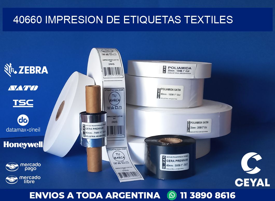 40660 IMPRESION DE ETIQUETAS TEXTILES