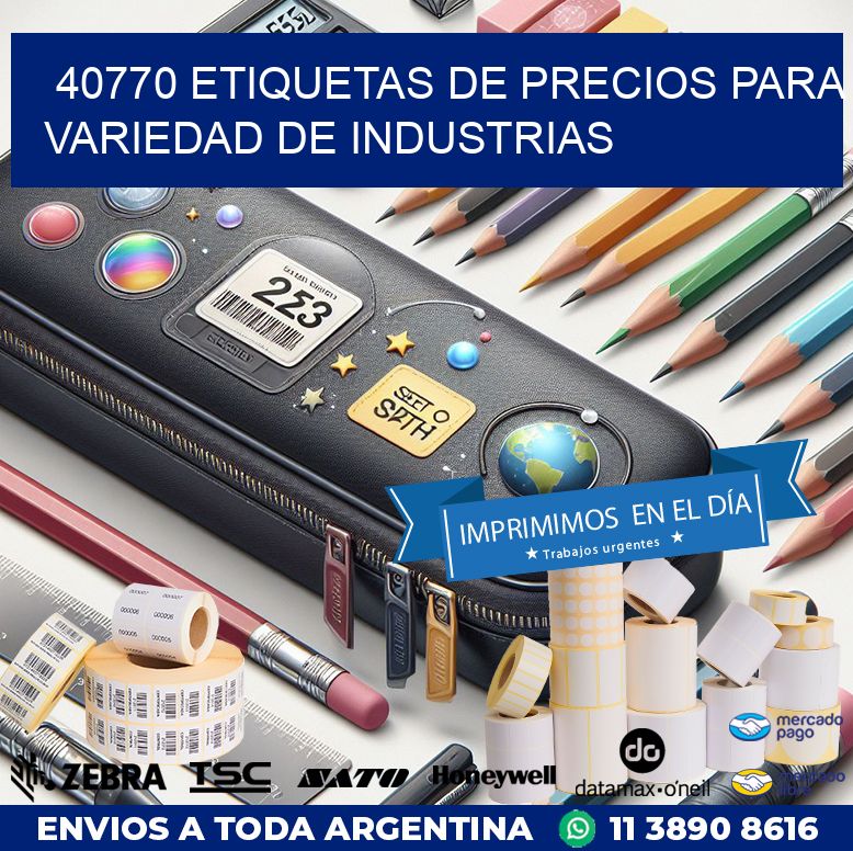 40770 ETIQUETAS DE PRECIOS PARA VARIEDAD DE INDUSTRIAS
