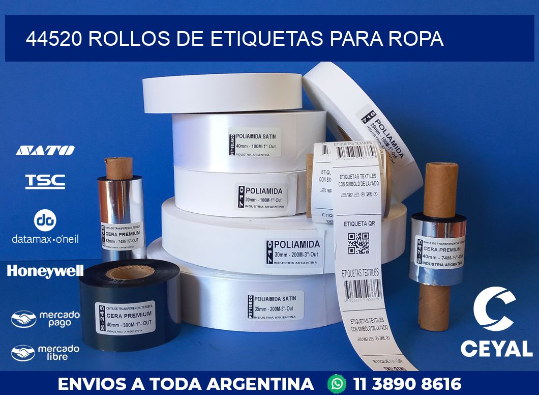 44520 ROLLOS DE ETIQUETAS PARA ROPA