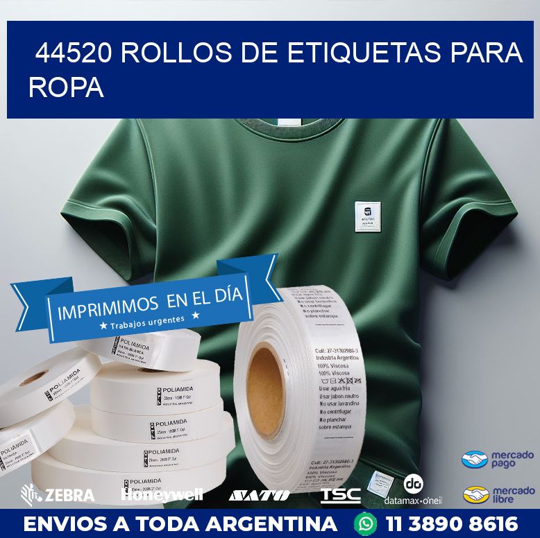 44520 ROLLOS DE ETIQUETAS PARA ROPA