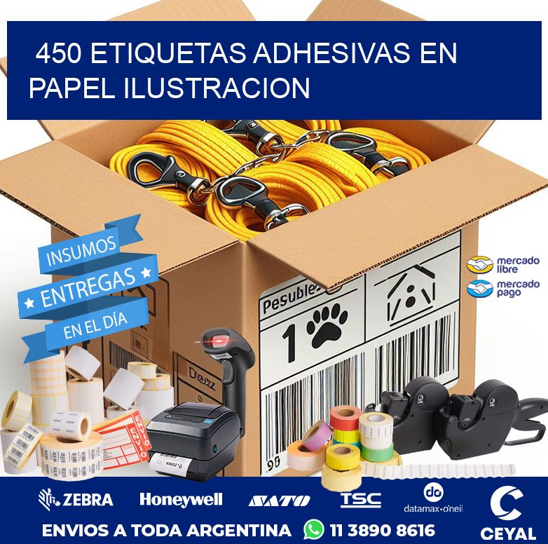 450 ETIQUETAS ADHESIVAS EN PAPEL ILUSTRACION
