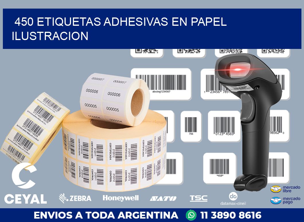 450 ETIQUETAS ADHESIVAS EN PAPEL ILUSTRACION
