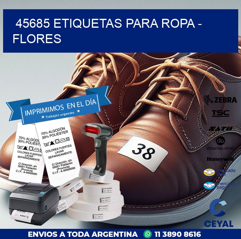 45685 ETIQUETAS PARA ROPA - FLORES