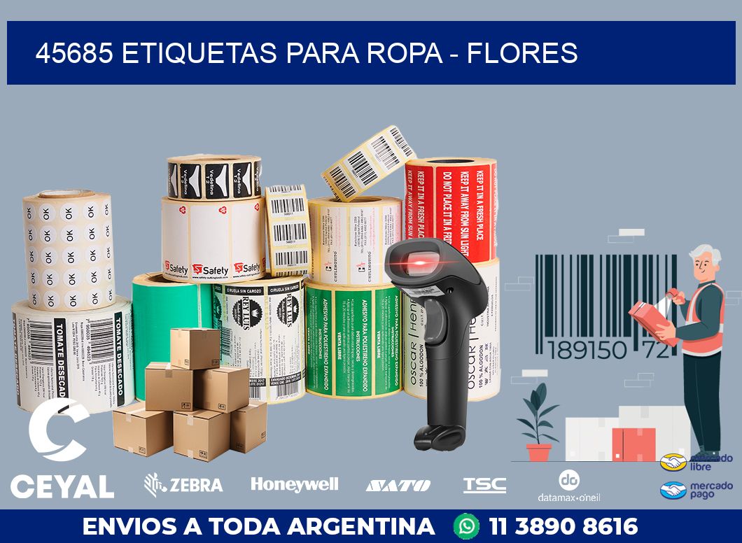 45685 ETIQUETAS PARA ROPA - FLORES