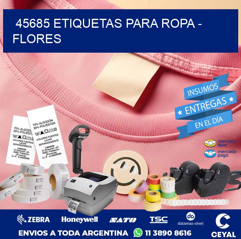 45685 ETIQUETAS PARA ROPA – FLORES