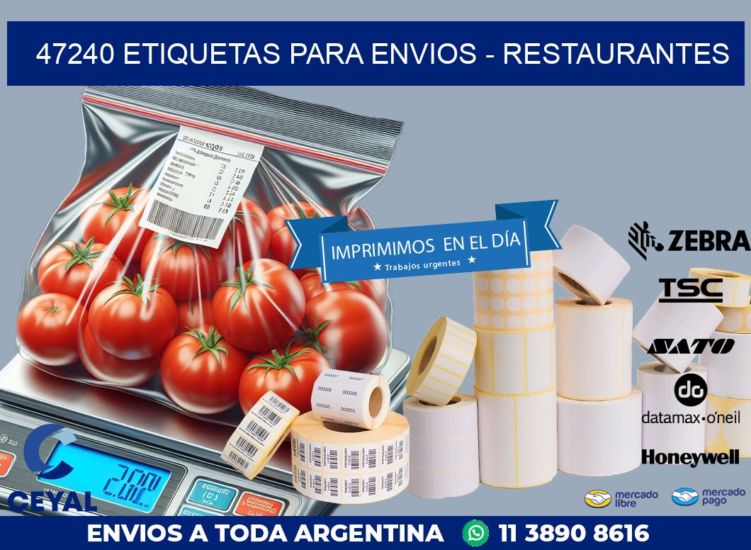 47240 ETIQUETAS PARA ENVIOS - RESTAURANTES