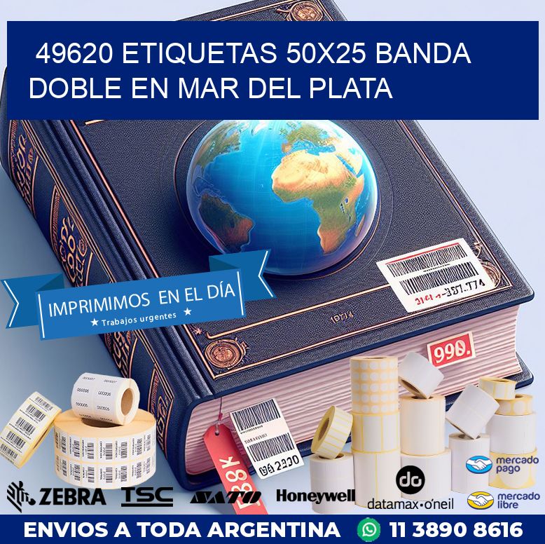 49620 ETIQUETAS 50X25 BANDA DOBLE EN MAR DEL PLATA