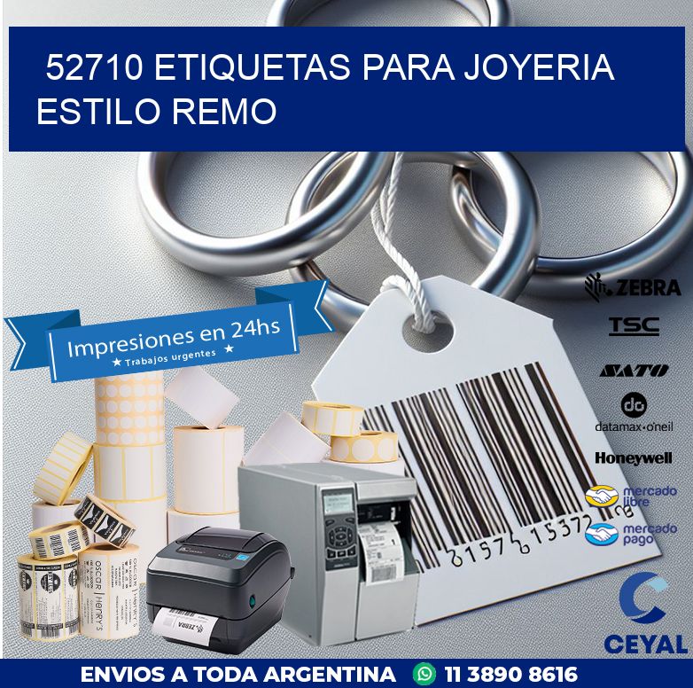 52710 ETIQUETAS PARA JOYERIA ESTILO REMO