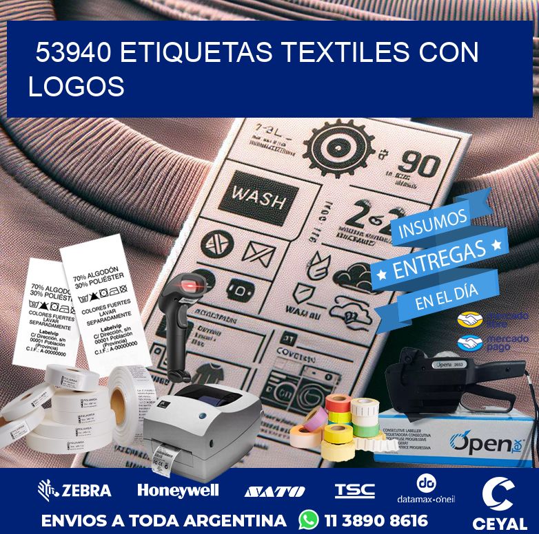 53940 ETIQUETAS TEXTILES CON LOGOS