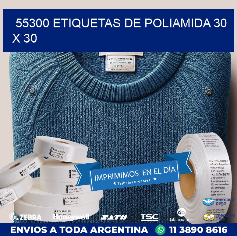 55300 ETIQUETAS DE POLIAMIDA 30 X 30