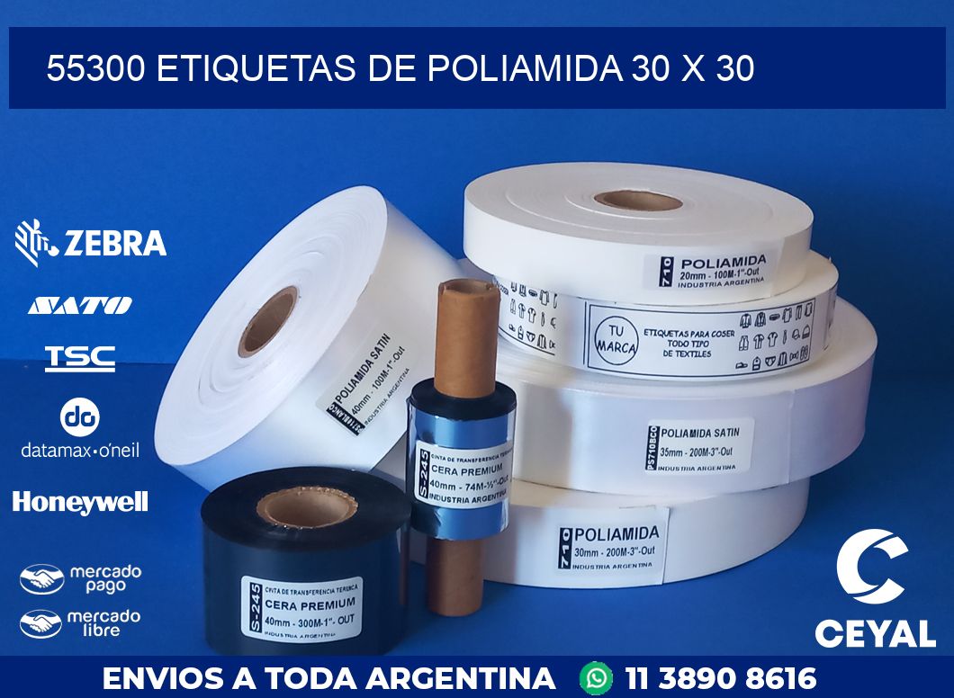 55300 ETIQUETAS DE POLIAMIDA 30 X 30