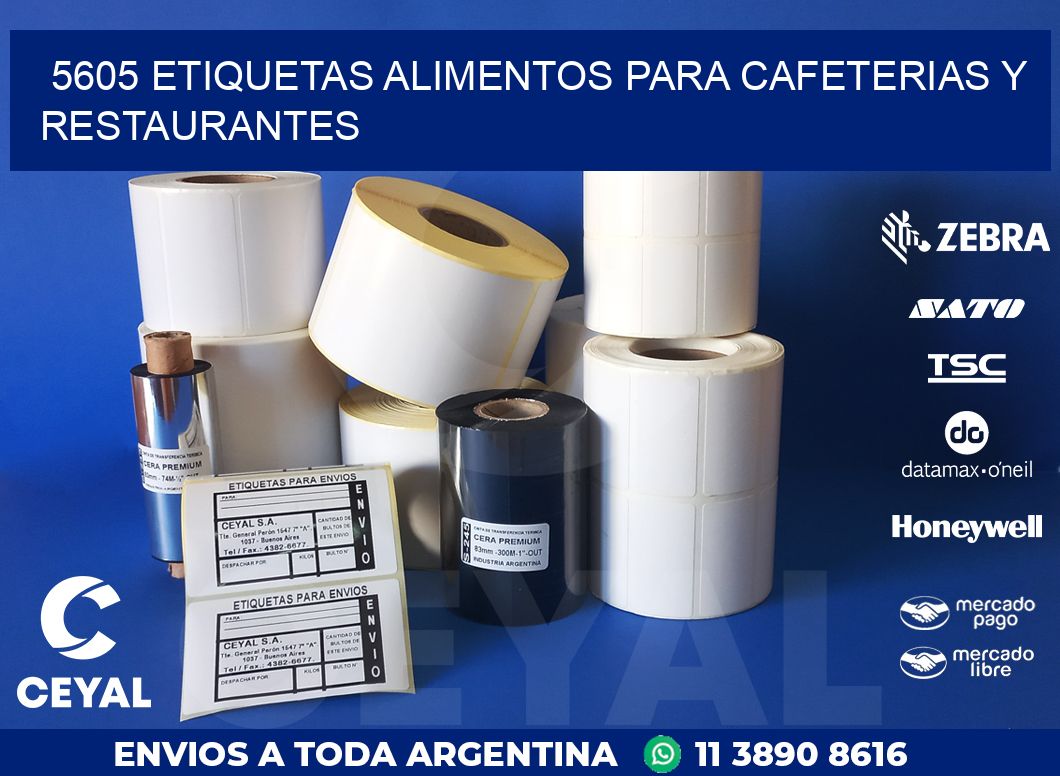 5605 ETIQUETAS ALIMENTOS PARA CAFETERIAS Y RESTAURANTES