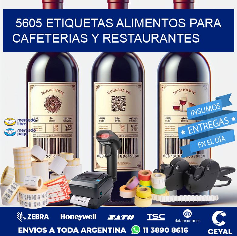5605 ETIQUETAS ALIMENTOS PARA CAFETERIAS Y RESTAURANTES