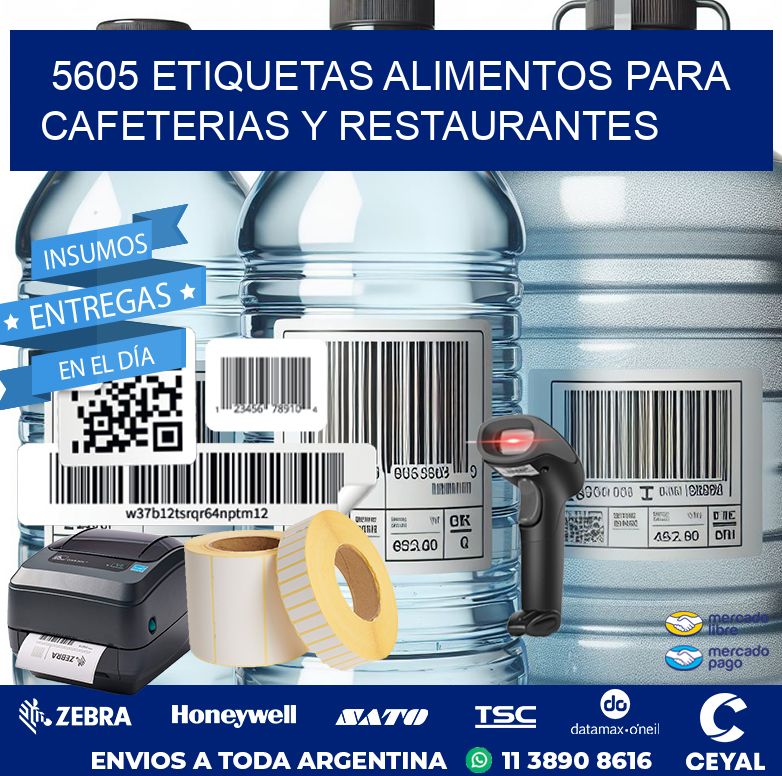 5605 ETIQUETAS ALIMENTOS PARA CAFETERIAS Y RESTAURANTES
