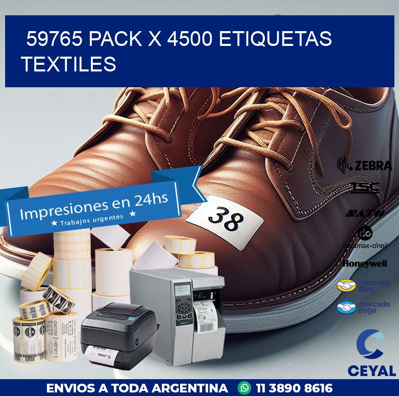 59765 PACK X 4500 ETIQUETAS TEXTILES