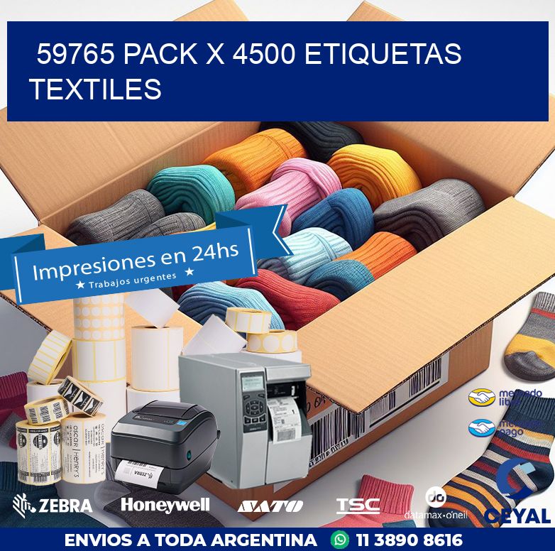 59765 PACK X 4500 ETIQUETAS TEXTILES