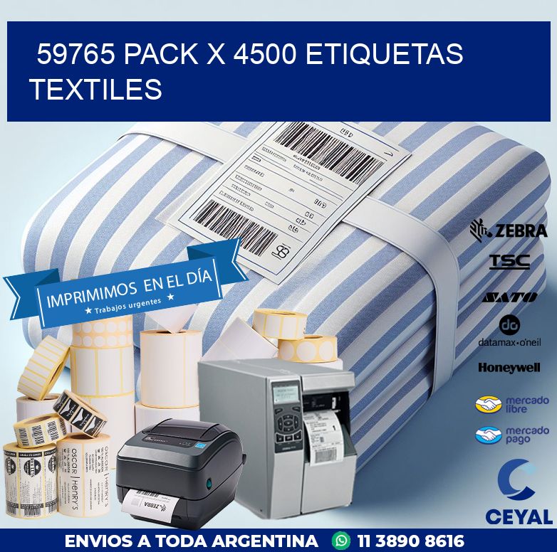 59765 PACK X 4500 ETIQUETAS TEXTILES