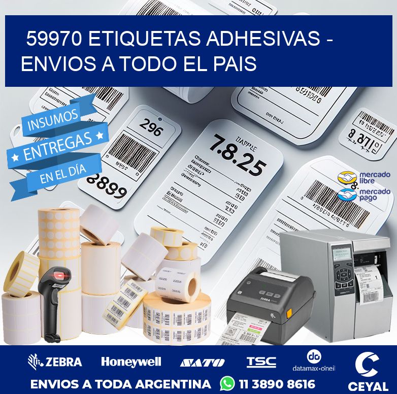 59970 ETIQUETAS ADHESIVAS - ENVIOS A TODO EL PAIS