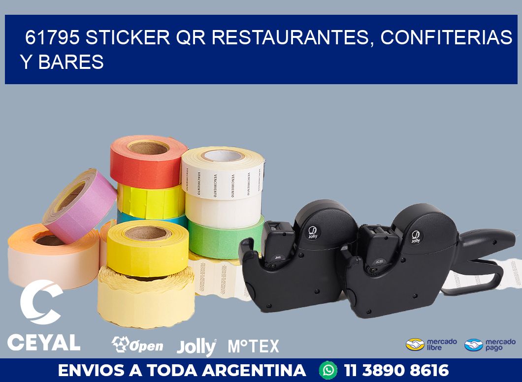 61795 STICKER QR RESTAURANTES, CONFITERIAS Y BARES