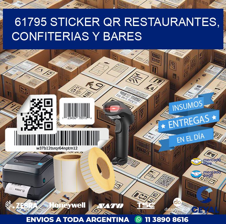 61795 STICKER QR RESTAURANTES, CONFITERIAS Y BARES