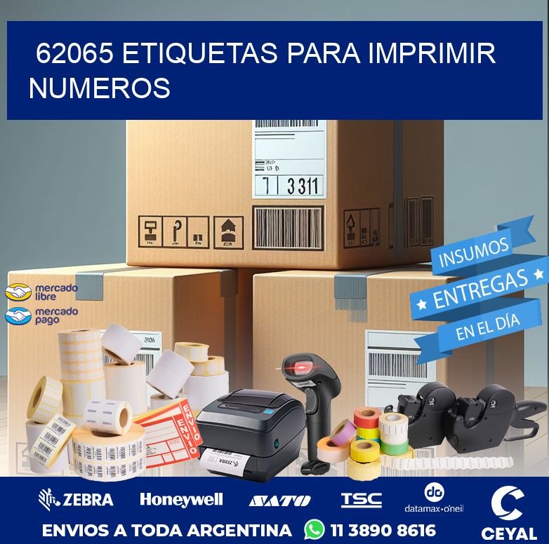 62065 ETIQUETAS PARA IMPRIMIR NUMEROS