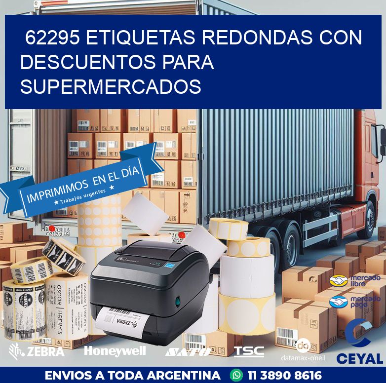 62295 ETIQUETAS REDONDAS CON DESCUENTOS PARA SUPERMERCADOS
