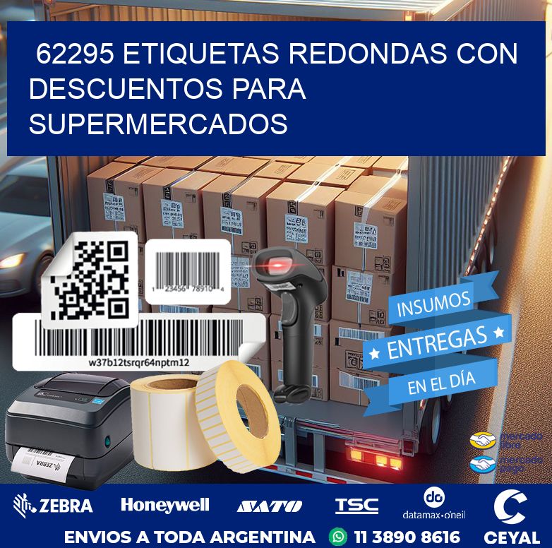 62295 ETIQUETAS REDONDAS CON DESCUENTOS PARA SUPERMERCADOS