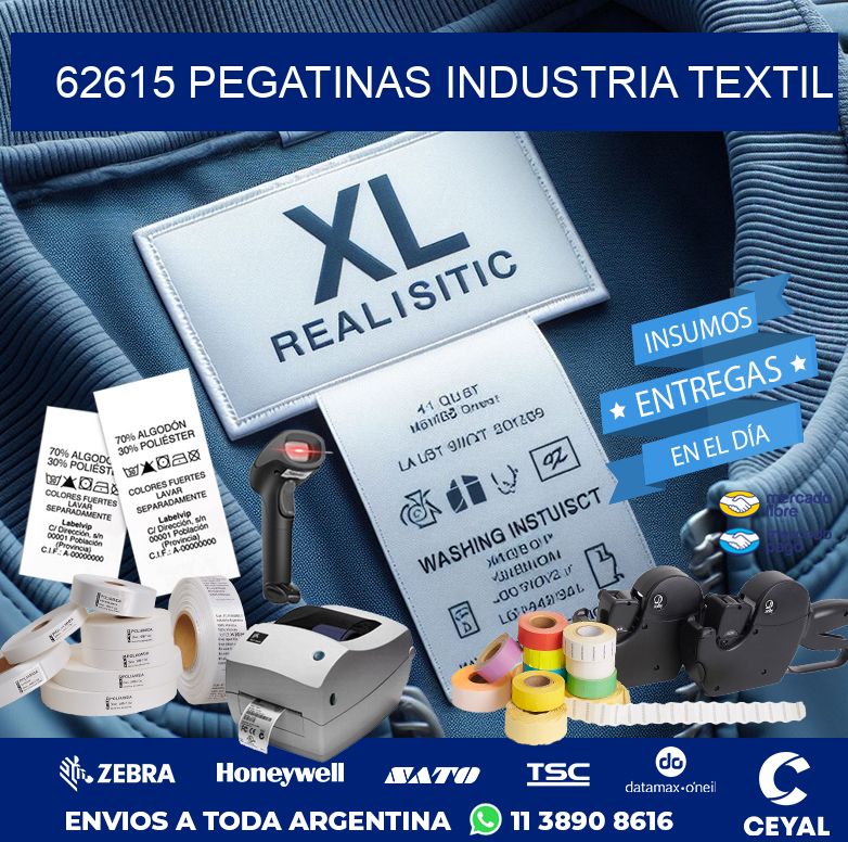 62615 PEGATINAS INDUSTRIA TEXTIL