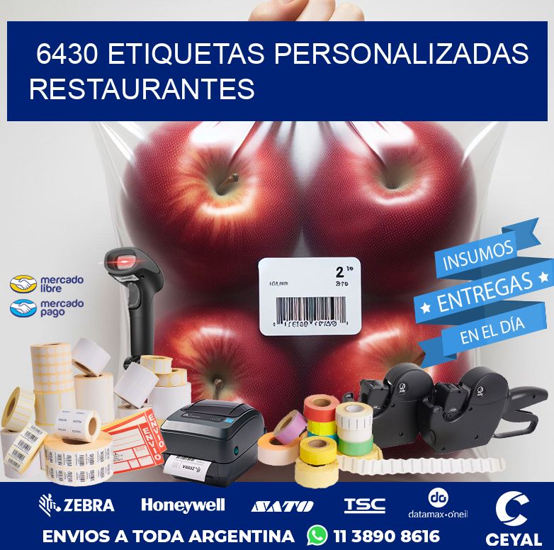 6430 ETIQUETAS PERSONALIZADAS RESTAURANTES