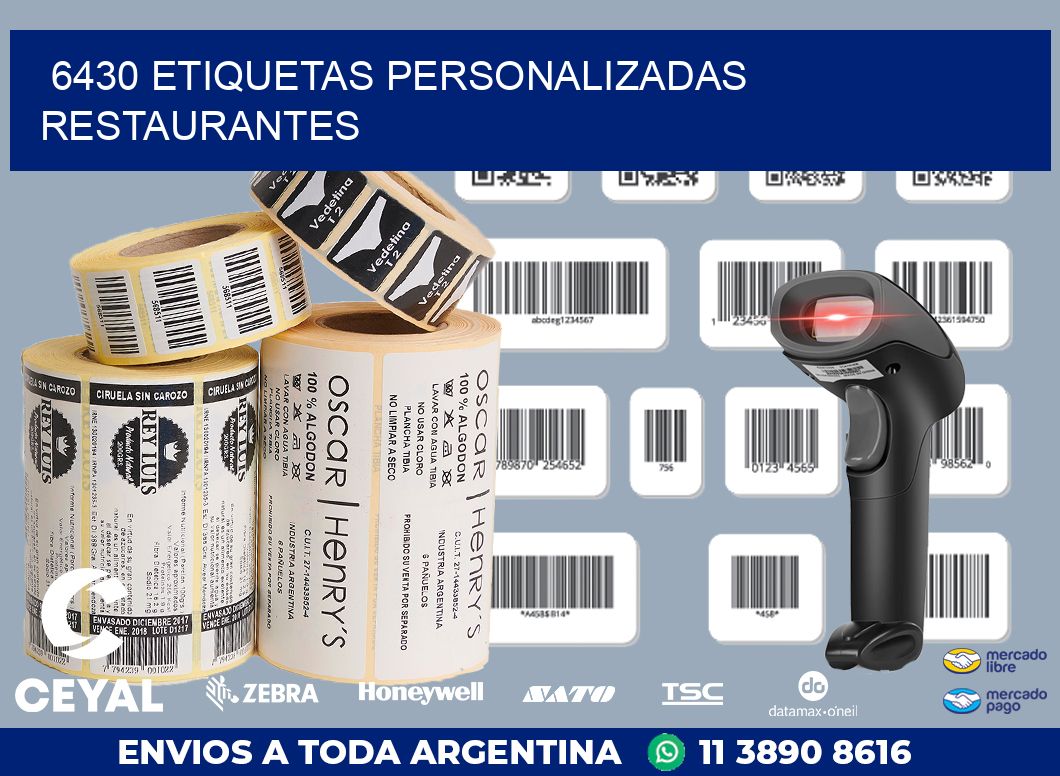 6430 ETIQUETAS PERSONALIZADAS RESTAURANTES