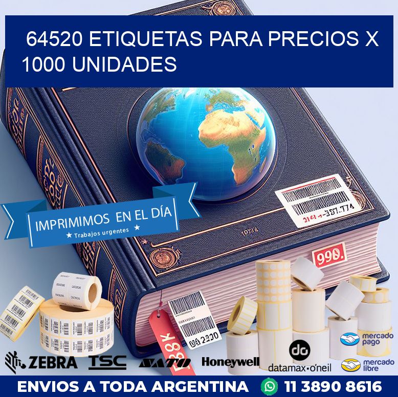 64520 ETIQUETAS PARA PRECIOS X 1000 UNIDADES