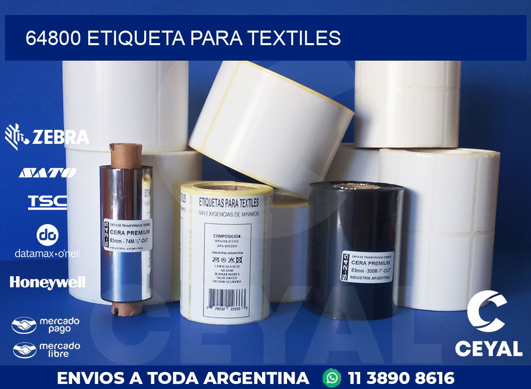 64800 ETIQUETA PARA TEXTILES