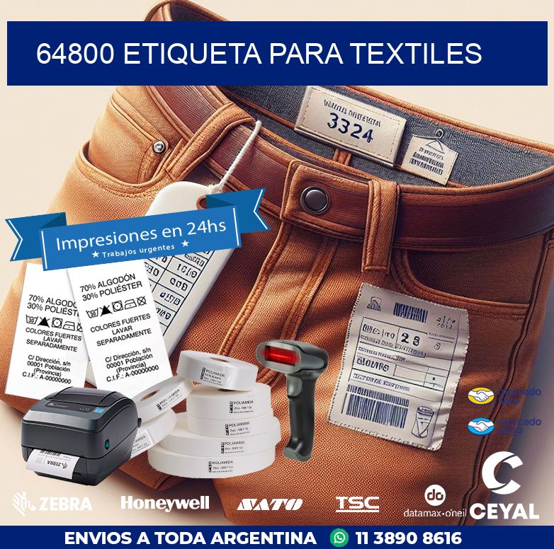 64800 ETIQUETA PARA TEXTILES
