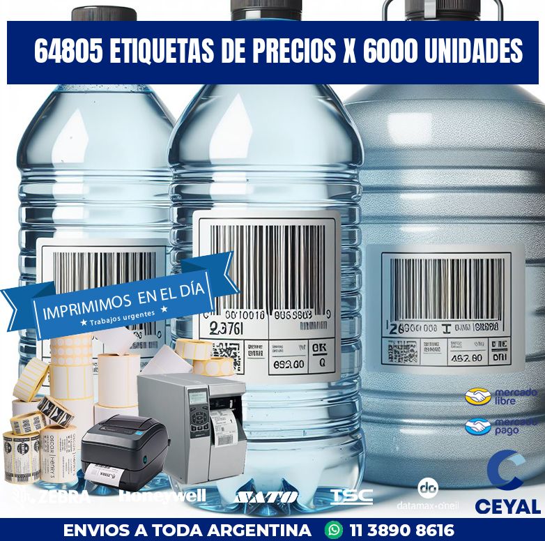 64805 ETIQUETAS DE PRECIOS X 6000 UNIDADES
