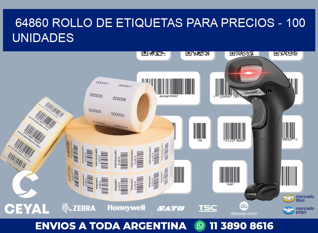 64860 ROLLO DE ETIQUETAS PARA PRECIOS - 100 UNIDADES
