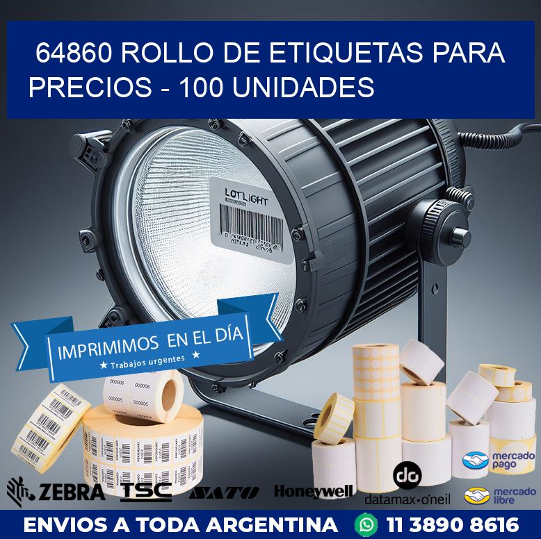 64860 ROLLO DE ETIQUETAS PARA PRECIOS – 100 UNIDADES