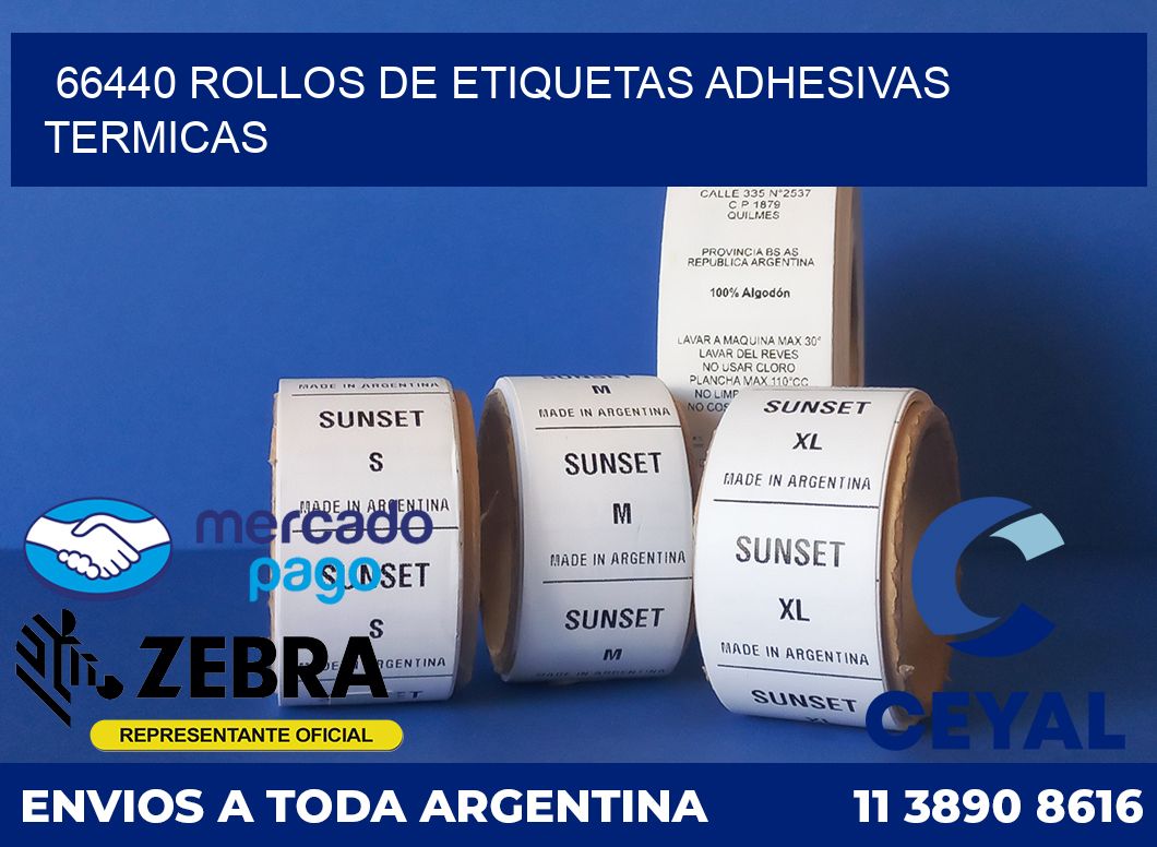 66440 ROLLOS DE ETIQUETAS ADHESIVAS TERMICAS