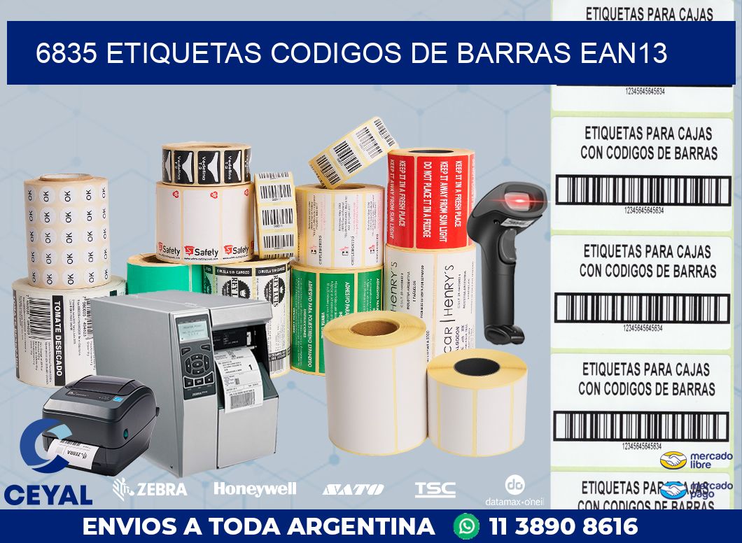 6835 ETIQUETAS CODIGOS DE BARRAS EAN13
