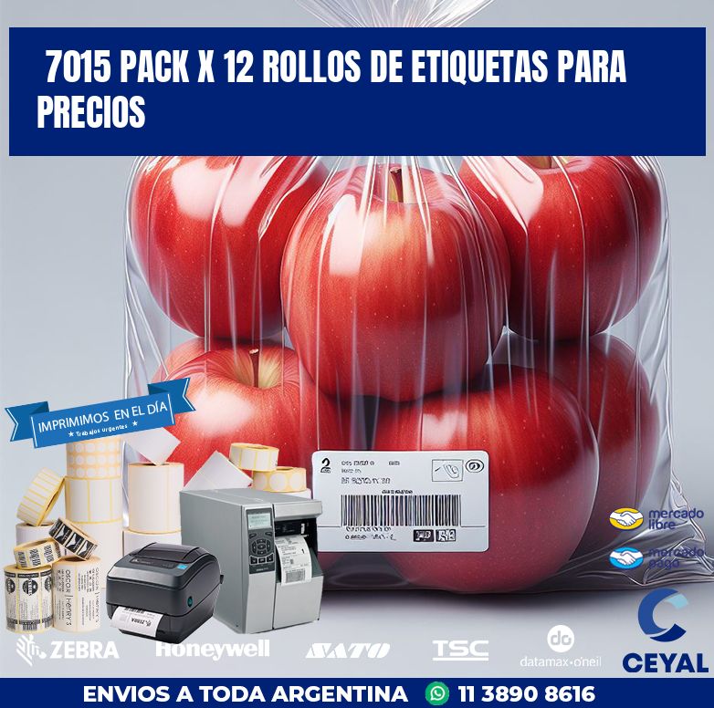 7015 PACK X 12 ROLLOS DE ETIQUETAS PARA PRECIOS