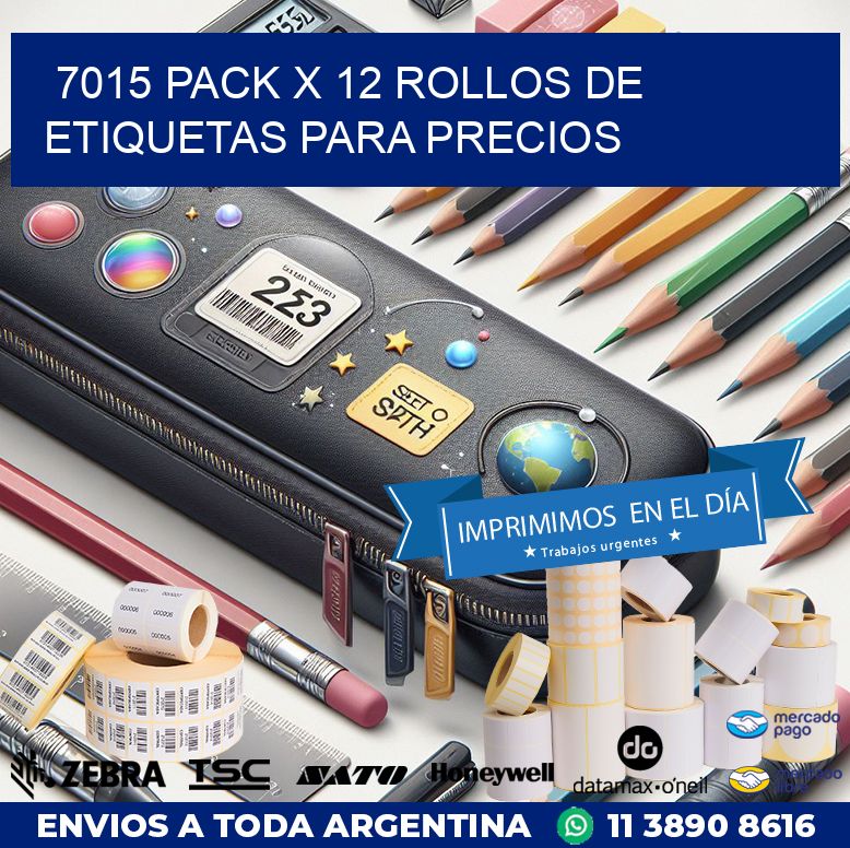 7015 PACK X 12 ROLLOS DE ETIQUETAS PARA PRECIOS