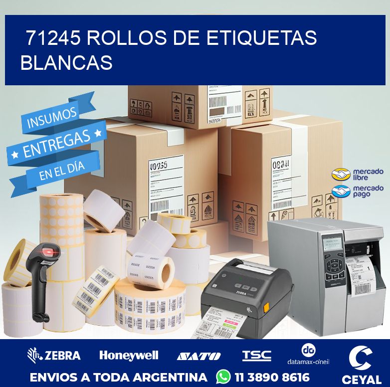 71245 ROLLOS DE ETIQUETAS BLANCAS