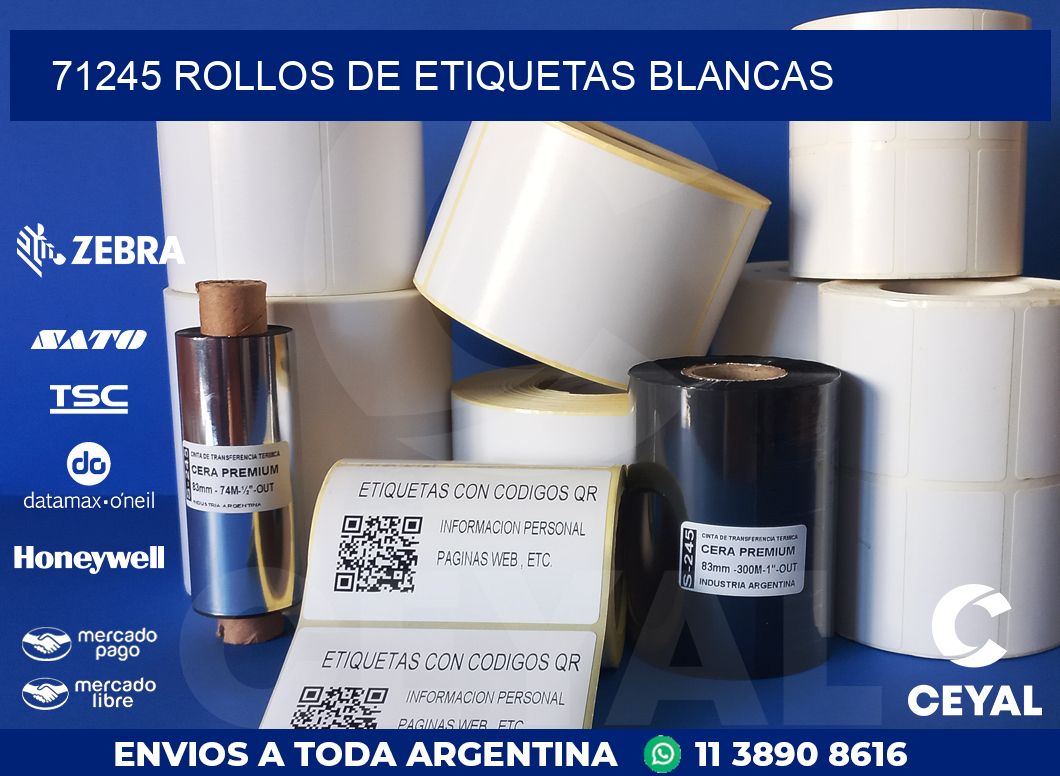 71245 ROLLOS DE ETIQUETAS BLANCAS